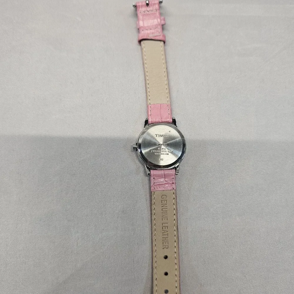 Timex Indiglo women's watch. Classic‎ style face. Pink band Needs Battery